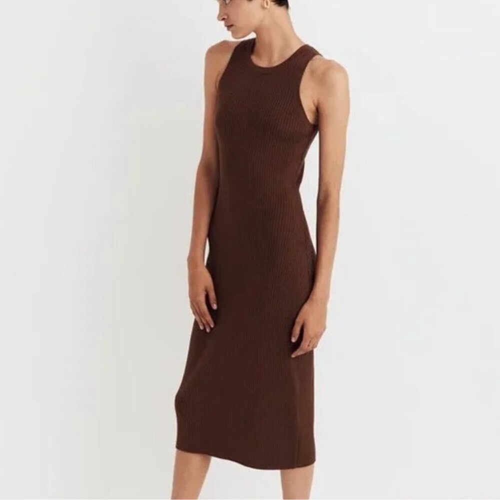 BNWT Madewell sleeveless midi sweater dress brown